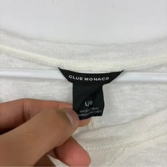 Club Monaco cream relaxed 3/4 sleeve blouse size US L - Picture 5 of 6